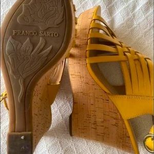 Wedge heel sandals, yellow